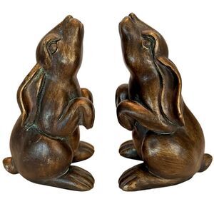 Bunny Rabbit Book Ends (2) Antiqued Brass